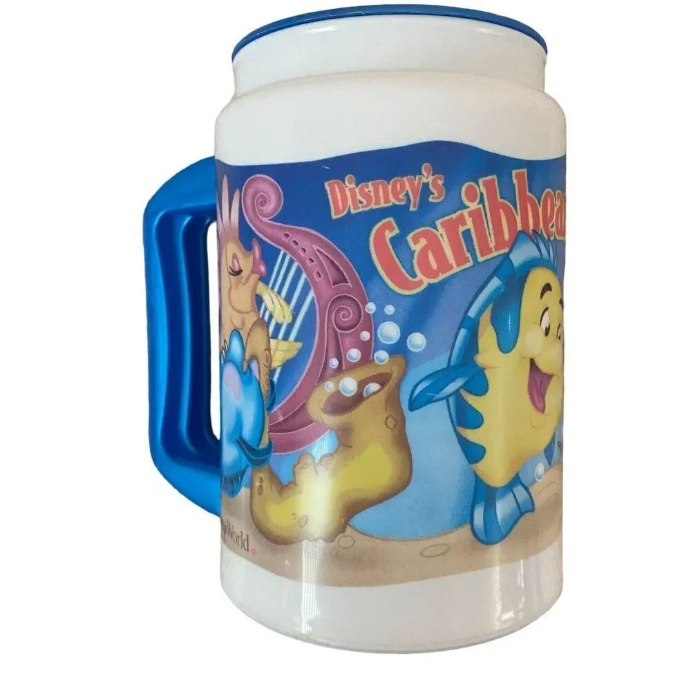 Disney's Caribbean Beach Resort Travel Mug - Blue Handle and Lid